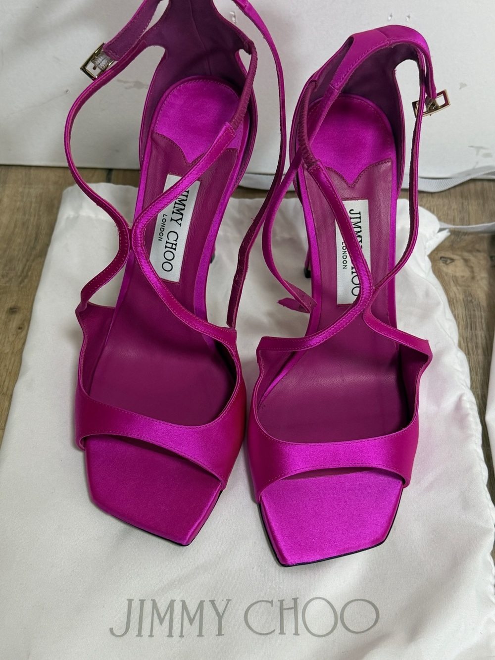 Jimmy Choo Pink Azia 100 Heeled Sandals sz 39.5 - Picture 2 of 6